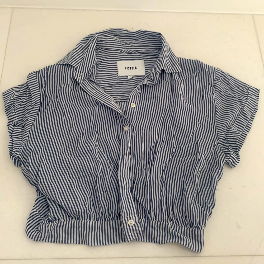 PISTOLA STRIPED BUTTON UP TOP